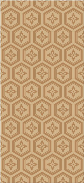 おしゃれなデザイン襖紙　亀甲に花　鳥の子和紙使用　（襖/ふすま紙/モダン/和紙/オシャレ/張替)