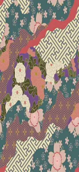 おしゃれ ふすま紙 おりひめ（花重ね）デザイン襖紙（襖/ふすま/鳥の子/和紙/モダン/張替/通販)