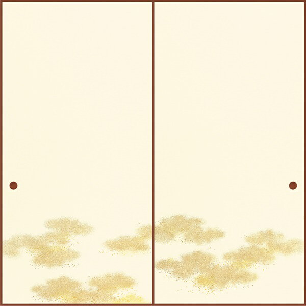 織物襖紙　2枚組　慶雲　No．522　中級品　手撒き砂子襖絵（襖/襖紙/ふすま/ふすま紙/糸入り/織物/押入..