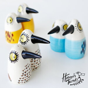 Hannah Turner(ハンナターナー)Salt and Pepper Birdy 小鳥モチーフの塩コショウ入れ(調味料入れ 調味料ケース ソルト&ペッパーボトル 鳥 小鳥 きつつき くちばしバードモチーフ 陶器 せっ器 ギフト)
