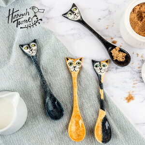 Hannah Turner(ハンナターナー)Cat Spoons Set Of 4 スプーン4本セット（電子レンジ可 食洗器可 猫 ねこ ネコ キャットモチーフ 陶器 せっ器 ディナー クリスマス パーティ)