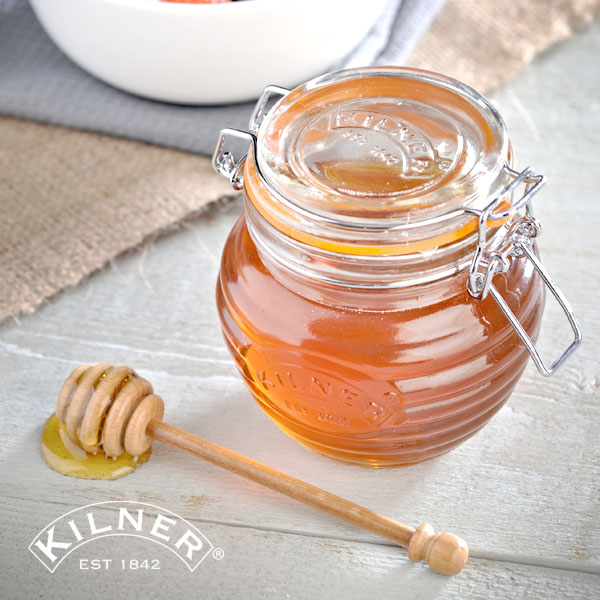 KILNER（キルナー）HONEY POT & DRIZZLER 0.4L（ハニーポット＆ドリズラー）（はちみつ ハチミツ 蜂蜜 ジャム チョコレート 容器 保存瓶 ガラス おしゃれ Px10）