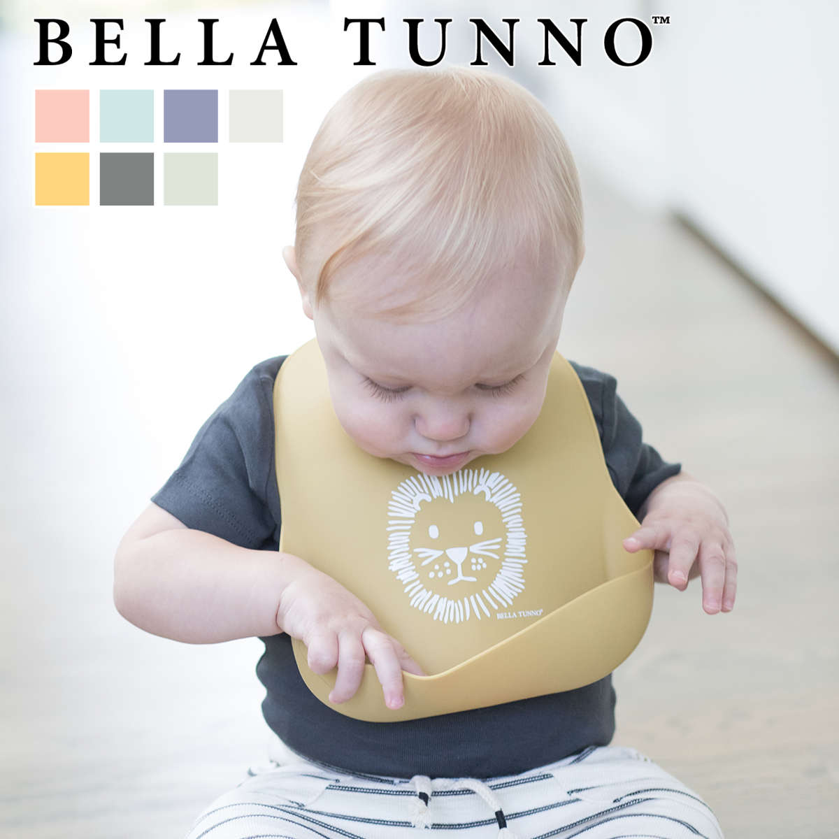 BELLA TUNNO ベラトゥーノ ビブ シリコン製 6ヶ月～3歳 Wonder Bib （ 食事エプロン シリコン 離乳食 食洗機対応 スタイ よだれかけ べビー 赤ちゃん 食べこぼし 持ち運び ワイドポケット おしゃれ ギフト 出産祝い ）のサムネイル