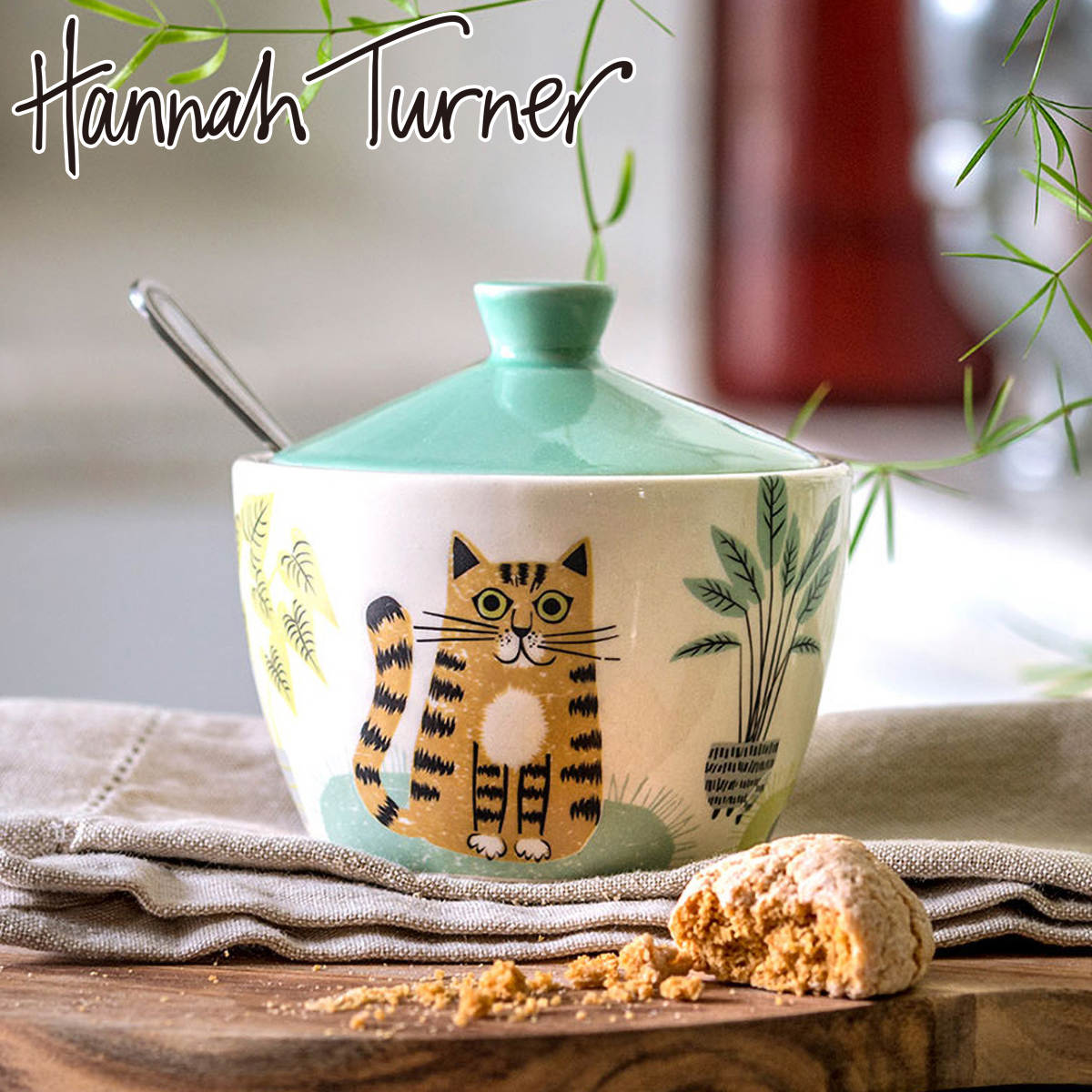 キャニスター Hannah Turner Cat Sugar Pot （ ハンナターナー 250ml シュガーポット 陶器 砂糖 シュガー ポット 食洗機対応 電子レンジ対応 猫 ねこ ネコ コーヒー 紅茶 砂糖入れ 砂糖ポット おしゃれ 動物 グッズ キャット ）のサムネイル