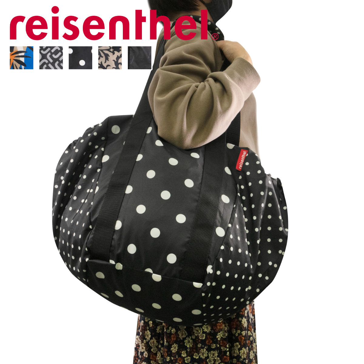 ライゼンタール エコバッグ 買い物カゴ ライゼンタール MINI MAXI BASKETSHOPPER （ reisenthel エコバッグ レジカゴ用 マイバッグ ファスナー付き 撥水加工 大容量 折りたたみ マチ広 お買い物バッグ レジカゴ ショルダー コンパクト おしゃれ マチ付き ）