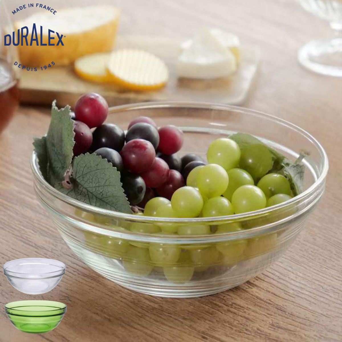 DURALEX デュラレックス リススタック ボウル 17cm LYS STACK BOWL 17cm （ LYS STACK 食洗機対応 電子レンジ対応 強化ガラス デザートボウル サラダボウル クリア グリーン サラダ フルーツ シリアル 丈夫 シンプル 洋食器 おしゃれ ）