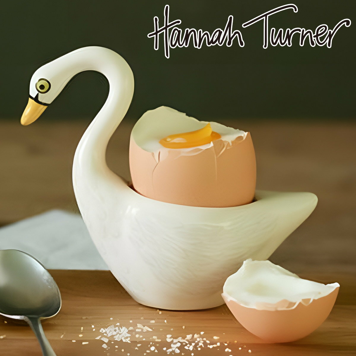 Hannah Turner ハンナターナー エッグカップ スワン ホワイト Egg cups Swan White （ ハンナターナー エッグスタンド 陶器 卵立て 食器 朝食 ゆで卵 小物入れ 小物収納 鳥 スワン エッグポット たまご立て ゆでたまご 鍵置き アニマル グッズ 雑貨 ）
