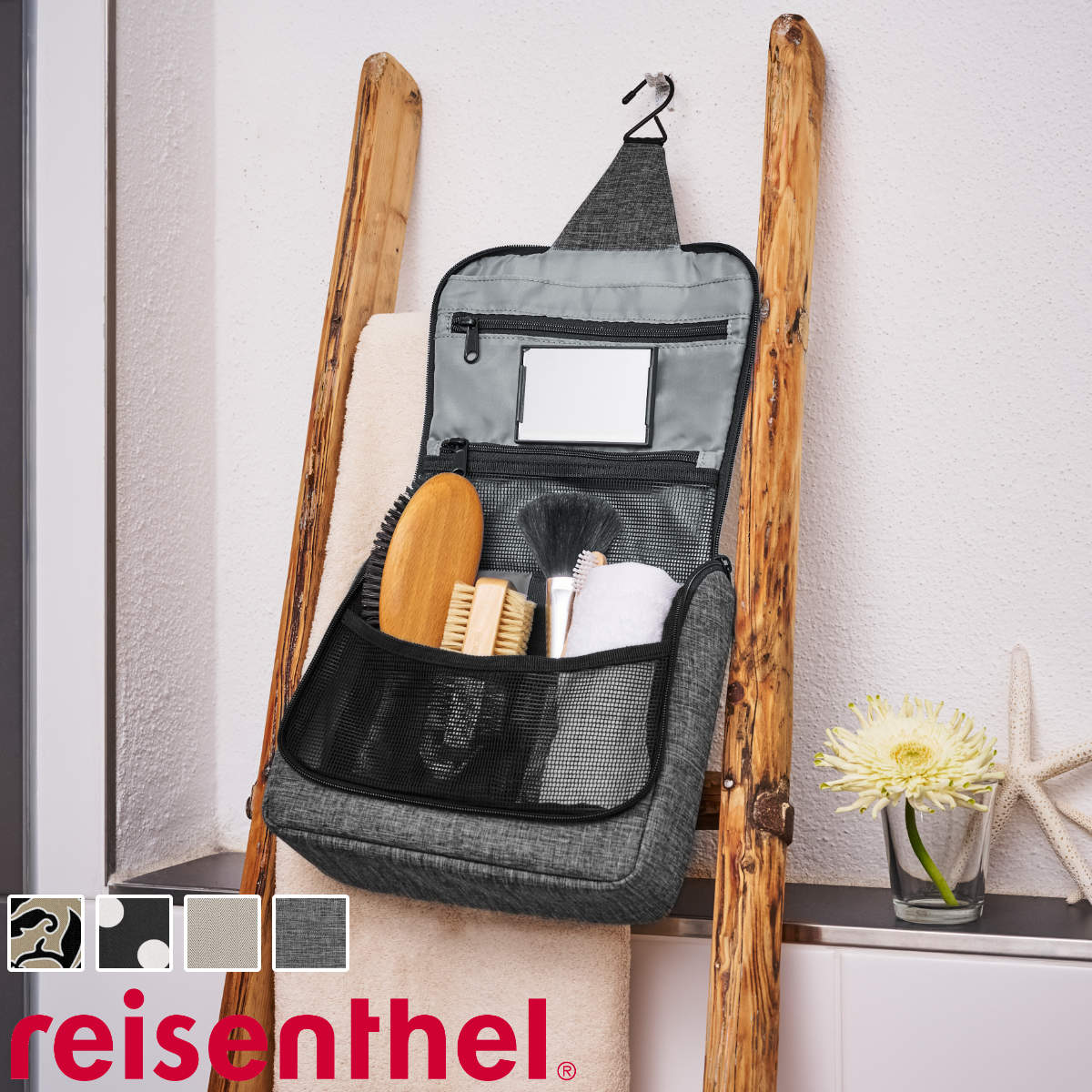 reisenthel ライゼンタール トイレットバッグ TOILETBAG （ トラベルポーチ ポーチ 旅行 収納ポーチ トラベル用品 吊り下げ 小物 スキンケア コスメ 洗面用具 化粧品 大容量 お出かけ コンパクト 仕切り ミラー バッグインバッグ ライゼンタール ）