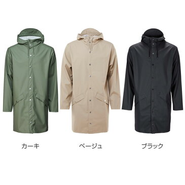 RAINS Long Jacket レインズ/ロングジャケット(レインコート レインジャケット ポンチョ レインウェア 軽量 撥水 フード付き 普段使い アウトドア トラベル シンプル ミニマル デンマーク マット)