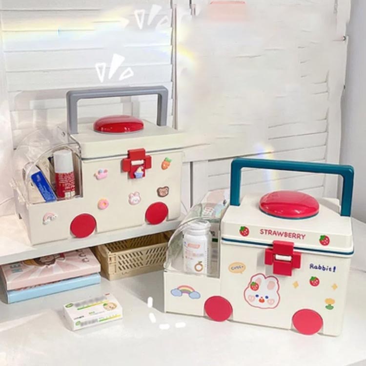 救急箱 薬箱 おしゃれ 大容量 ファーストエイド ボックス ファミリー 薬 薬入れ 大...