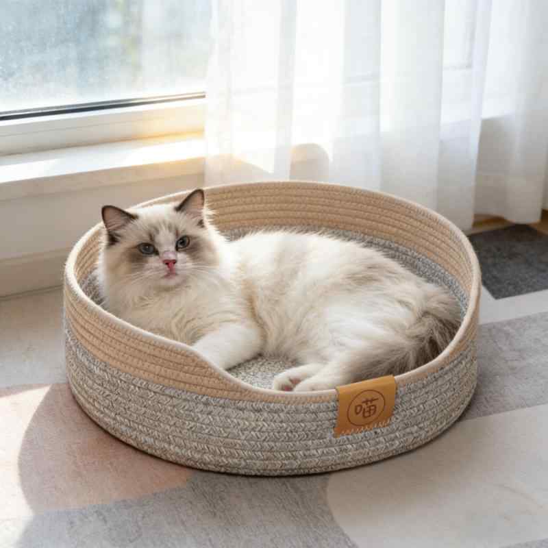 猫 ベッド ペット ハウス 編み 藤 ラタン 猫 爪とぎ 板 猫 寝具 小型 犬 対応 猫 ...
