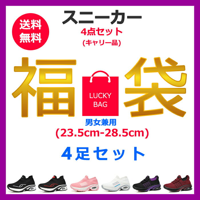 【送料無料】福袋 4点セット キャリー品 スニーカー レディース メンズ 男女兼用 サイズ 23.5cm 24cm 2..