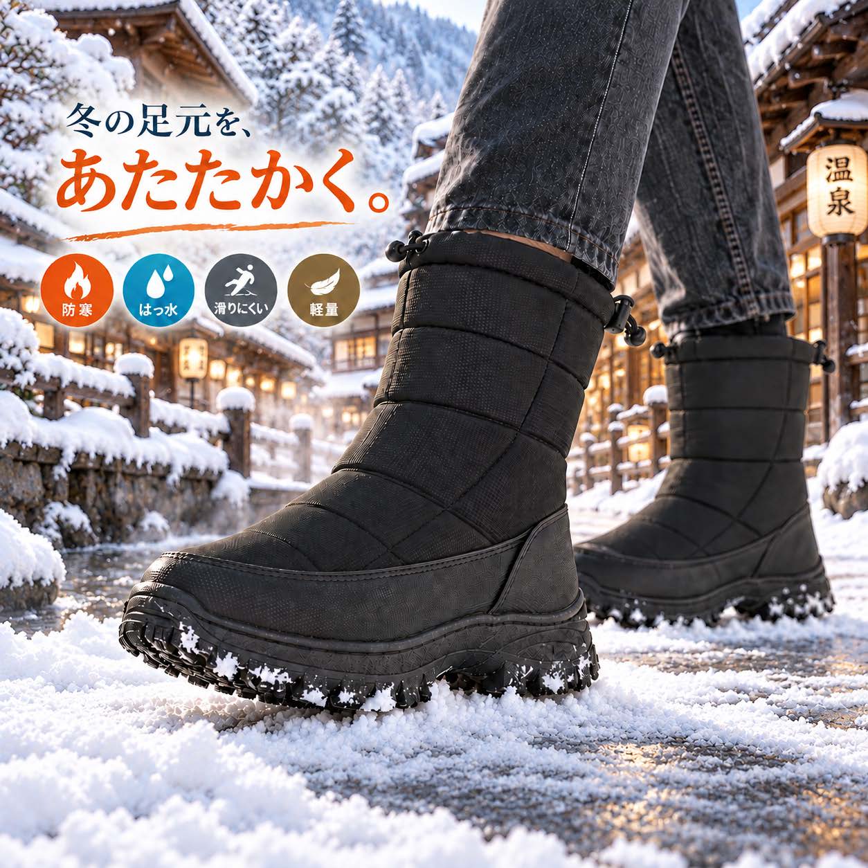 メンズ レディース スノーシューズ スノーブーツ 棉鞋 防寒 冬靴 雪靴 防水 あったか ふわふわ  ...