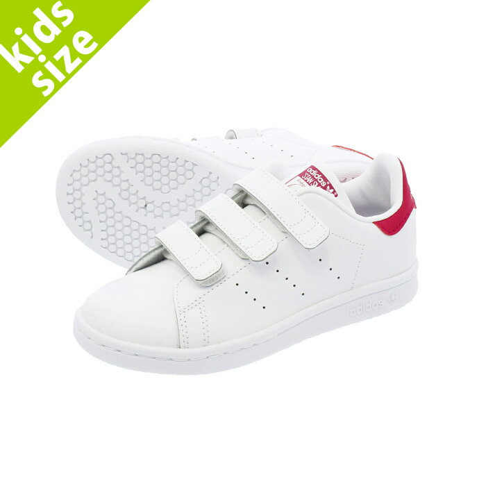 【キッズサイズ】【17.0〜21.5cm】 adidas STAN SMITH CF C 【adidas Originals】 アディダス スタンスミス CF C WHITE/RED b32706