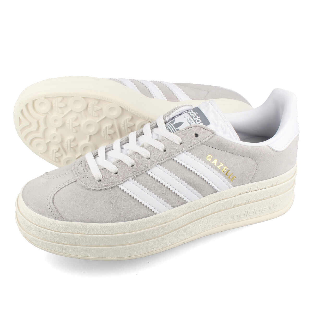 15時迄のご注文で即日発送可 adidas GAZELLE BOLD W アディダス ガゼル ガッツレー ボールド ウィメンズ レディース ローカット GREY TWO/FTWR WHITE/CORE WHITE グレー hq6893