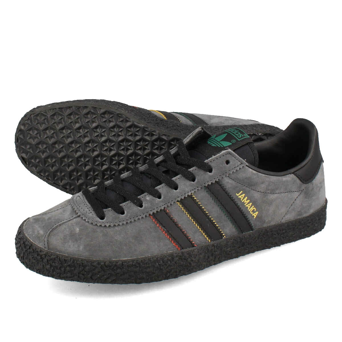 15時迄のご注文で即日発送可 adidas JAMAICA アディダス ジャマイカ メンズ レディース スニーカー ローカット GRAY SIX/YELLOW/COLLEGE GREEN グレー IH3241