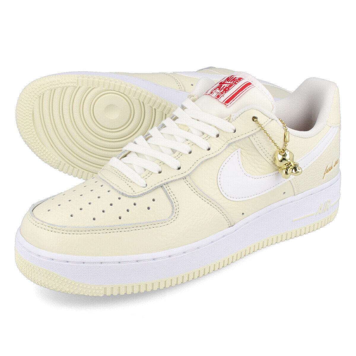 15時迄のご注文で即日発送可 NIKE AIR FORCE 1 '07 PREMIUM EMB ナイキ エア フォース 1 '07 プレムアム EMB  COCONUT MILK/WHITE/UNIVERSITY RED cw2919-100