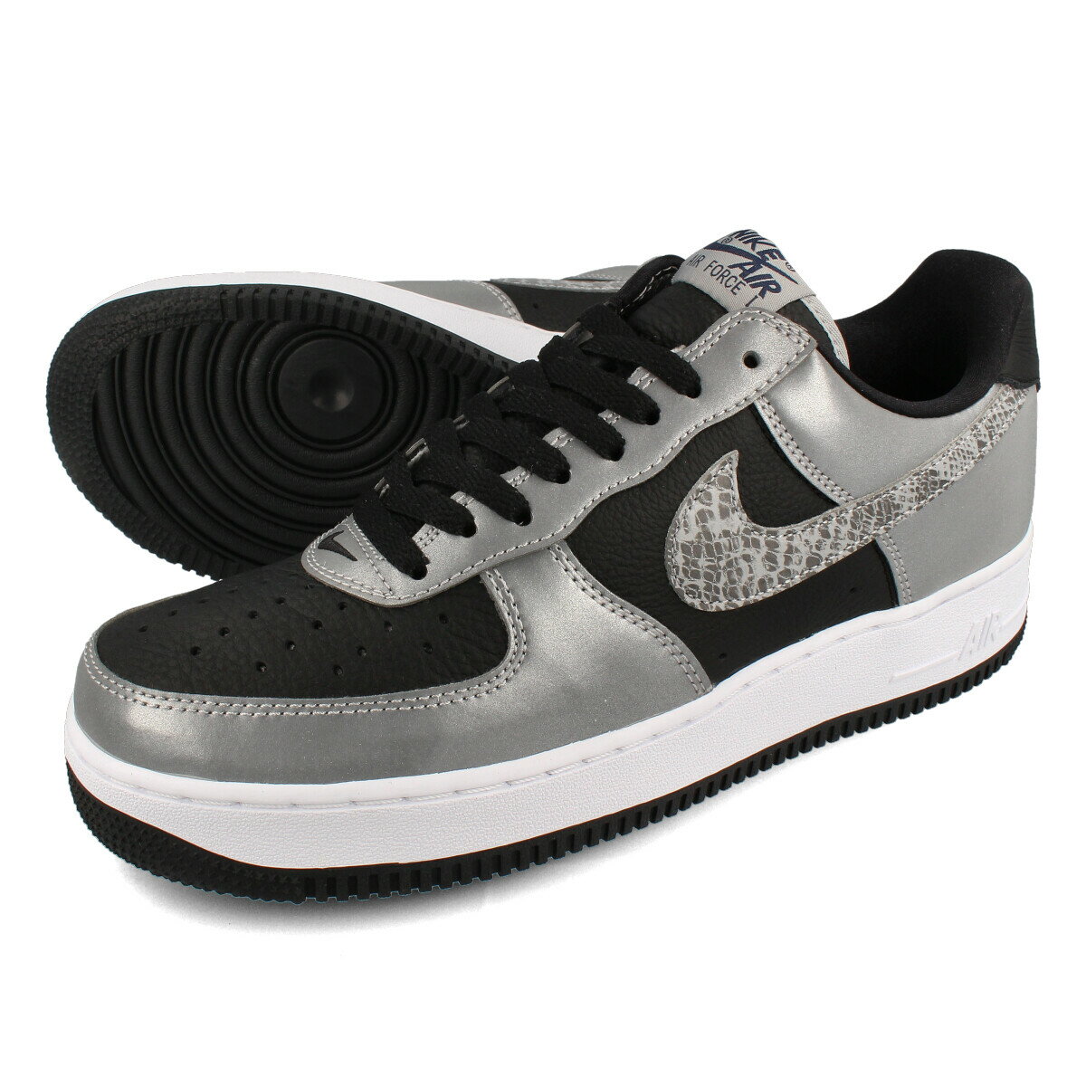 15時迄のご注文で即日発送可 NIKE AIR FORCE 1 B 【SILVER SNAKE】【黒蛇】 ナイキ エア フォース 1 B BLACK/SILVER/BLACK dj6033-001 1