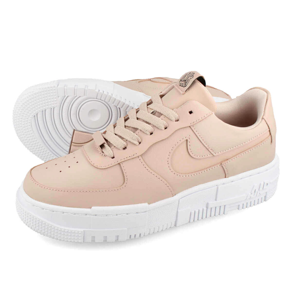 15時迄のご注文で即日発送可 NIKE WMNS AIR FORCE 1 PIXCEL ナイキ ウィメンズ エアフォース 1 ピクセル メンズ ローカット PARTICLE BEIGE/PARTICLE BEIGE/BLACK ピンク ck6649-200