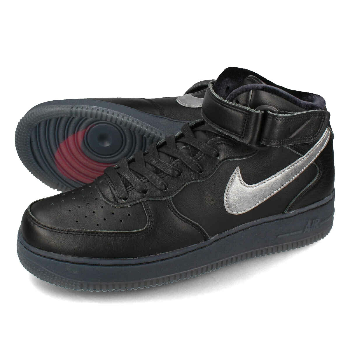 15Τʸ¨ȯ NIKE AIR FORCE 1 MID PREMIUM BLACK METALLIC SILVER ʥ ե 1 ߥå ץߥ  ̤ȯǥ  ˡ ߥåɥå BLACK/METALLIC SILVER/HYPER ...