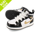 【ベビーサイズ】【8.0〜16.0cm】NIKE AIR JORDAN 1 MID SE TD ナイキ エア ジョーダン 1 ミッド SE TD BLACK/METALLIC GOLD/WHITE bq6933-007