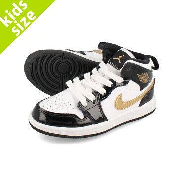 【キッズサイズ】【16.0〜22.0cm】 NIKE AIR JORDAN 1 MID SE PS ナイキ エア ジョーダン 1 ミッド SE PS BLACK/METALLIC GOLD/WHITE bq6932-007