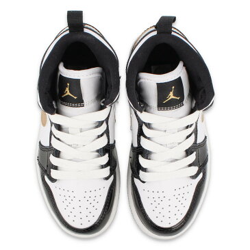 【キッズサイズ】【16.0〜22.0cm】 NIKE AIR JORDAN 1 MID SE PS ナイキ エア ジョーダン 1 ミッド SE PS BLACK/METALLIC GOLD/WHITE bq6932-007