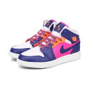 15̂ő NIKE AIR JORDAN 1 MID GS iCL GA W[_ 1 ~bh GS FIRE PINK/BARELY GRAPE 555112-602