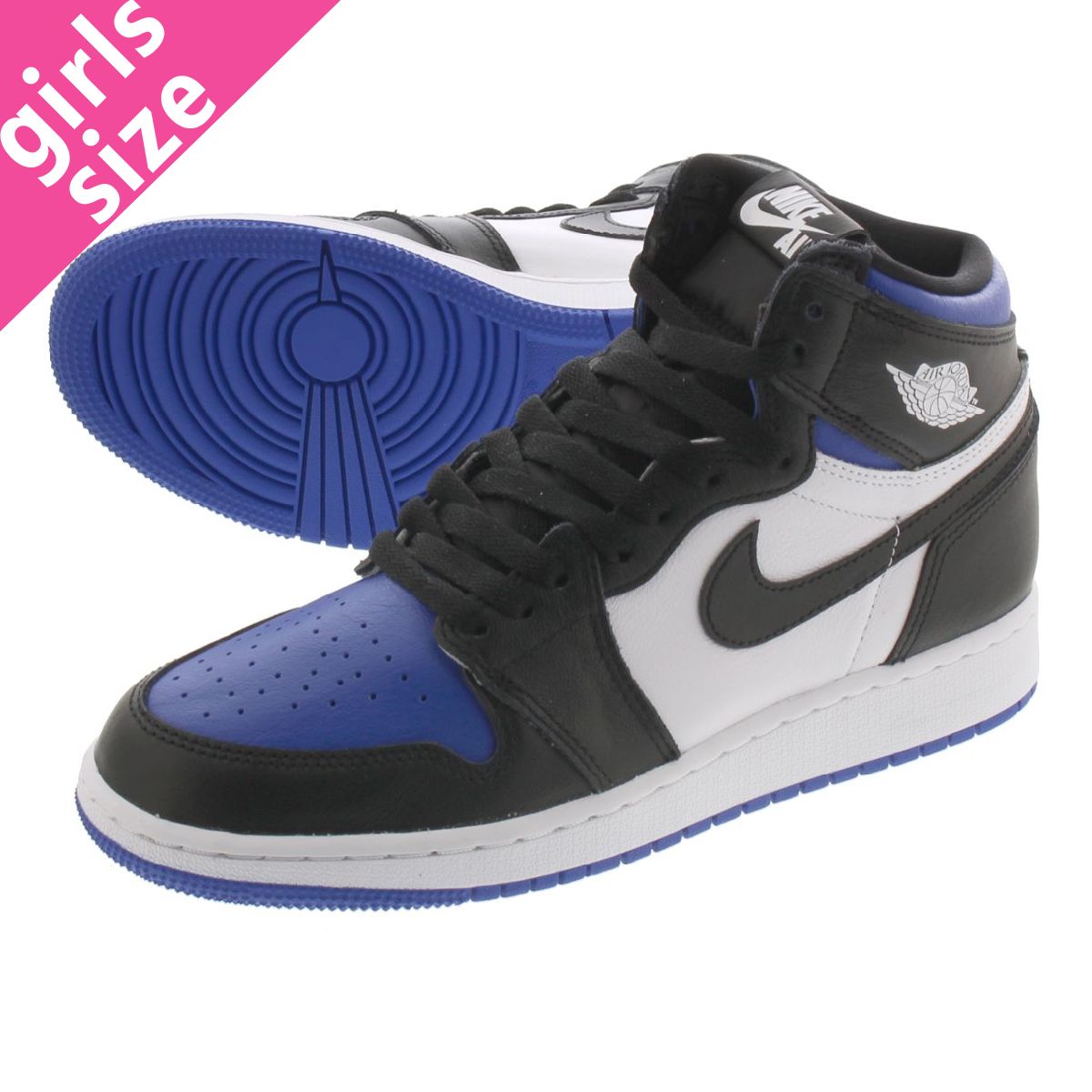 15時迄のご注文で即日発送可 NIKE AIR JORDAN 1 RETRO HIGH OG GS 【ROYAL TOE】 ナイキ エア ジョーダン 1 レトロ ハイ OG GS BLACK/WHITE/GAME ROYAL 575441-041