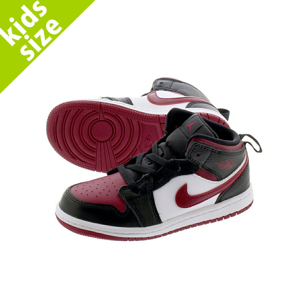 【キッズサイズ】【8.0〜16.0cm】 NIKE AIR JORDAN 1 MID TD ナイキ エア ジョーダン 1 ミッド TD BLACK/NOBLE RED/WHITE 640735-066