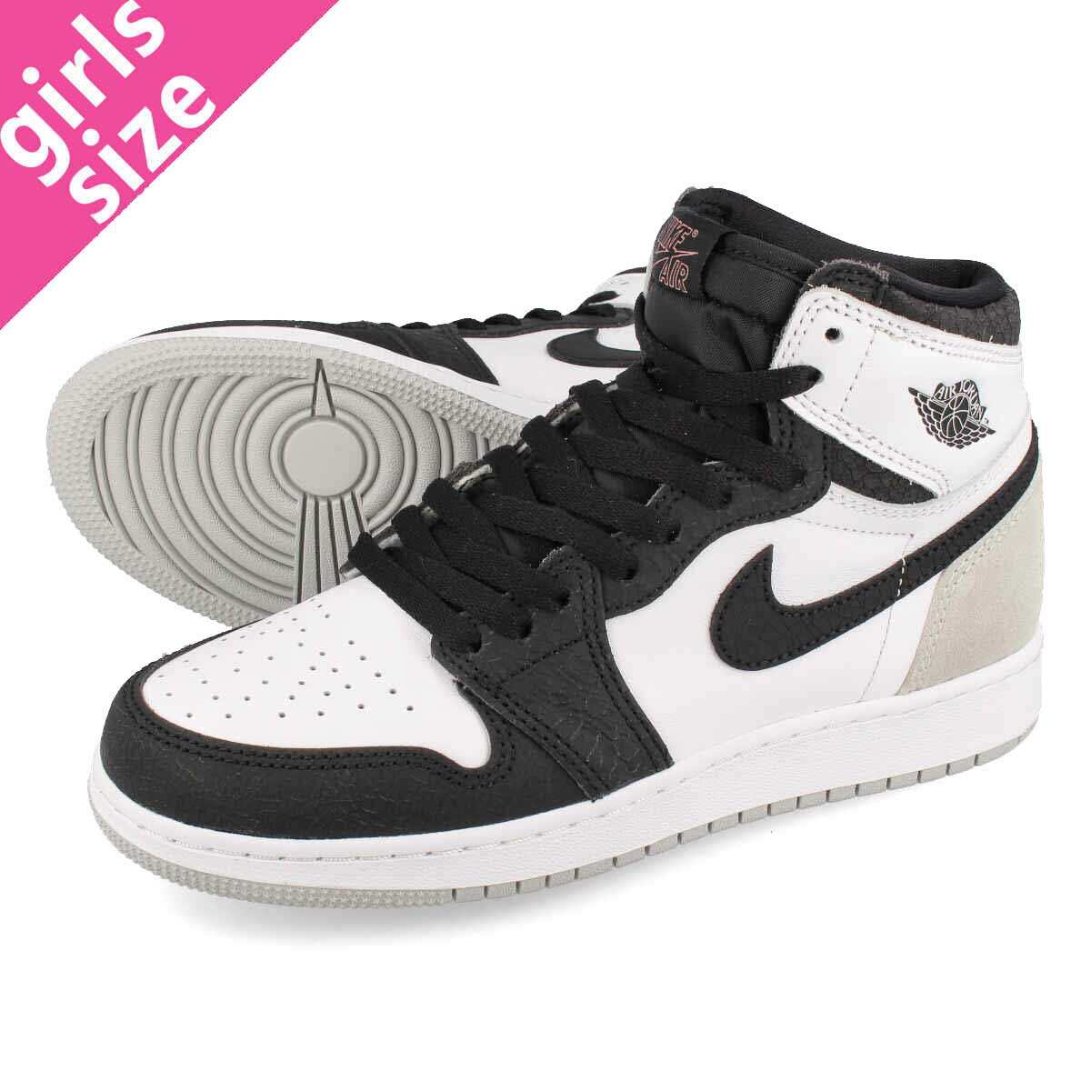 15時迄のご注文で即日発送可 NIKE AIR JORDAN 1 RETRO HIGH OG GS ナイキ エア ジョーダン 1 レトロ ハイ OG GS WHITE/BLACK/GREY FOG/BLEACHED CORAL 575441-108