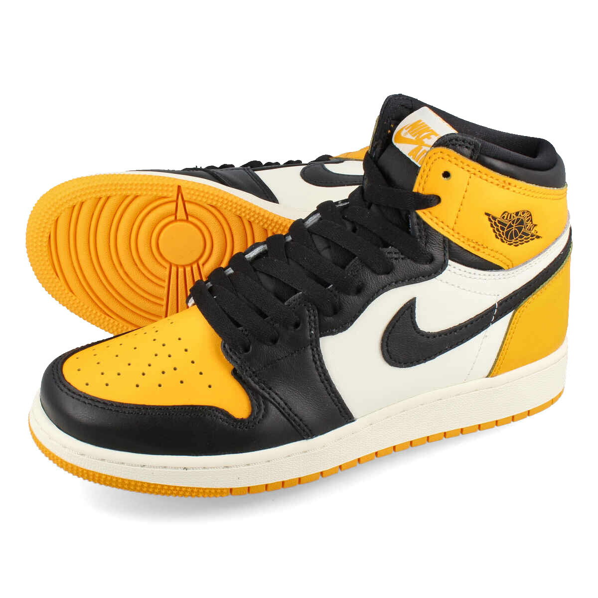 15時迄のご注文で即日発送可 NIKE AIR JORDAN 1 RETRO HIGH OG GS 【YELLOW TOE】 ナイキ エア ジョーダン 1 レトロ ハイ OG GS BLACK/TAXI/WHITE 575441-711