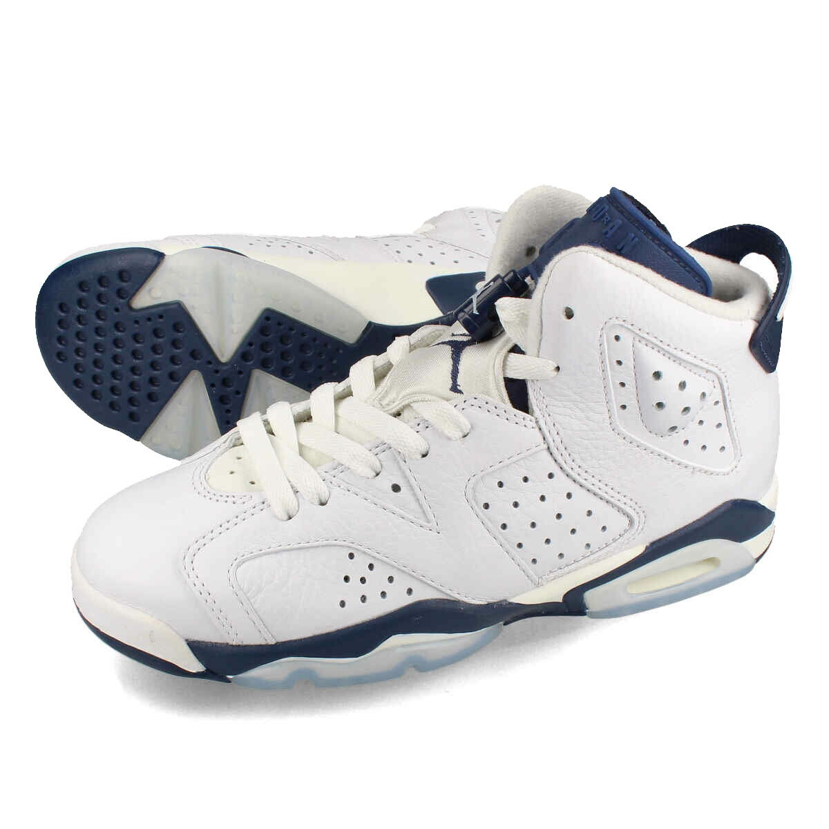 【プライスダウン】 15時迄のご注文で即日発送可 NIKE AIR JORDAN 6 RETRO GS ナイキ エア ジョーダン 6 レトロ GS レディース ハイカット WHITE/MIDNIGHT NAVY ホワイト 384665-141