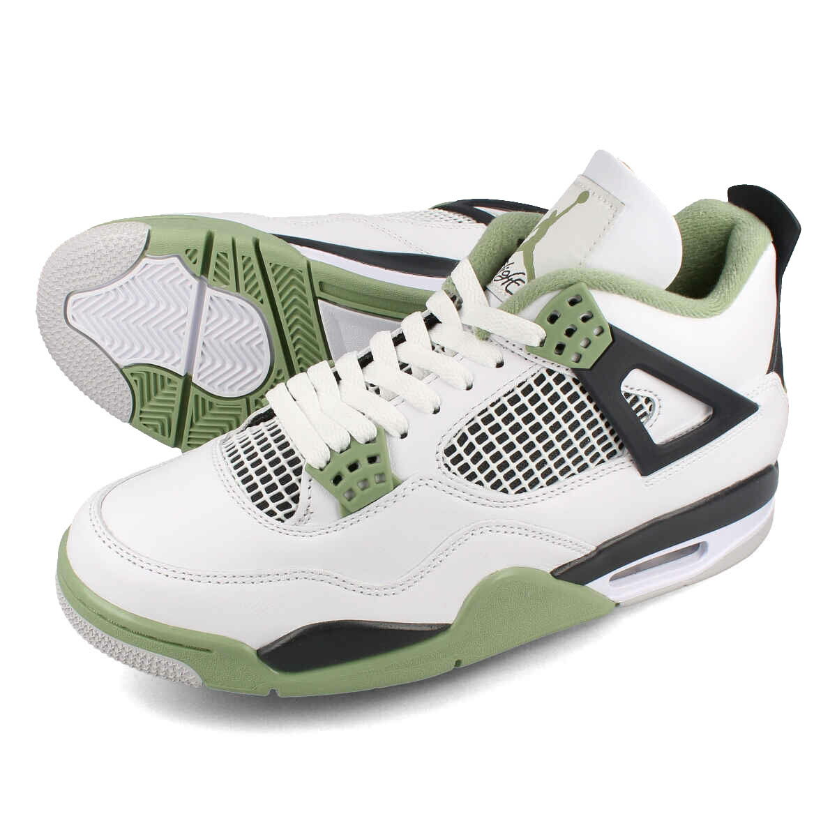 15時迄のご注文で即日発送可 NIKE WMNS AIR JORDAN 4 RETRO  ナイキ ウィメンズ エア ジョーダン 4 レトロ シーフォーム レディース ミッドカット WHITE/SEAFOAM/DARK ASH/NEUTRAL GREY ホワイト グリーン 白 aq9129-103