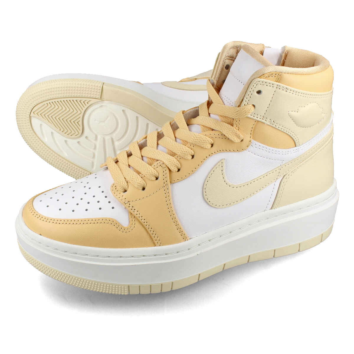 楽天LOWTEX PLUS【プライスダウン】 15時迄のご注文で即日発送可 NIKE WMNS AIR JORDAN 1 ELEVATE HIGH ナイキ ウィメンズ エア ジョーダン 1 エレベート ハイ メンズ ハイカット CELESTIAL GOLD/WHITE/SAIL/MUSLIN ベージュ dn3253-200