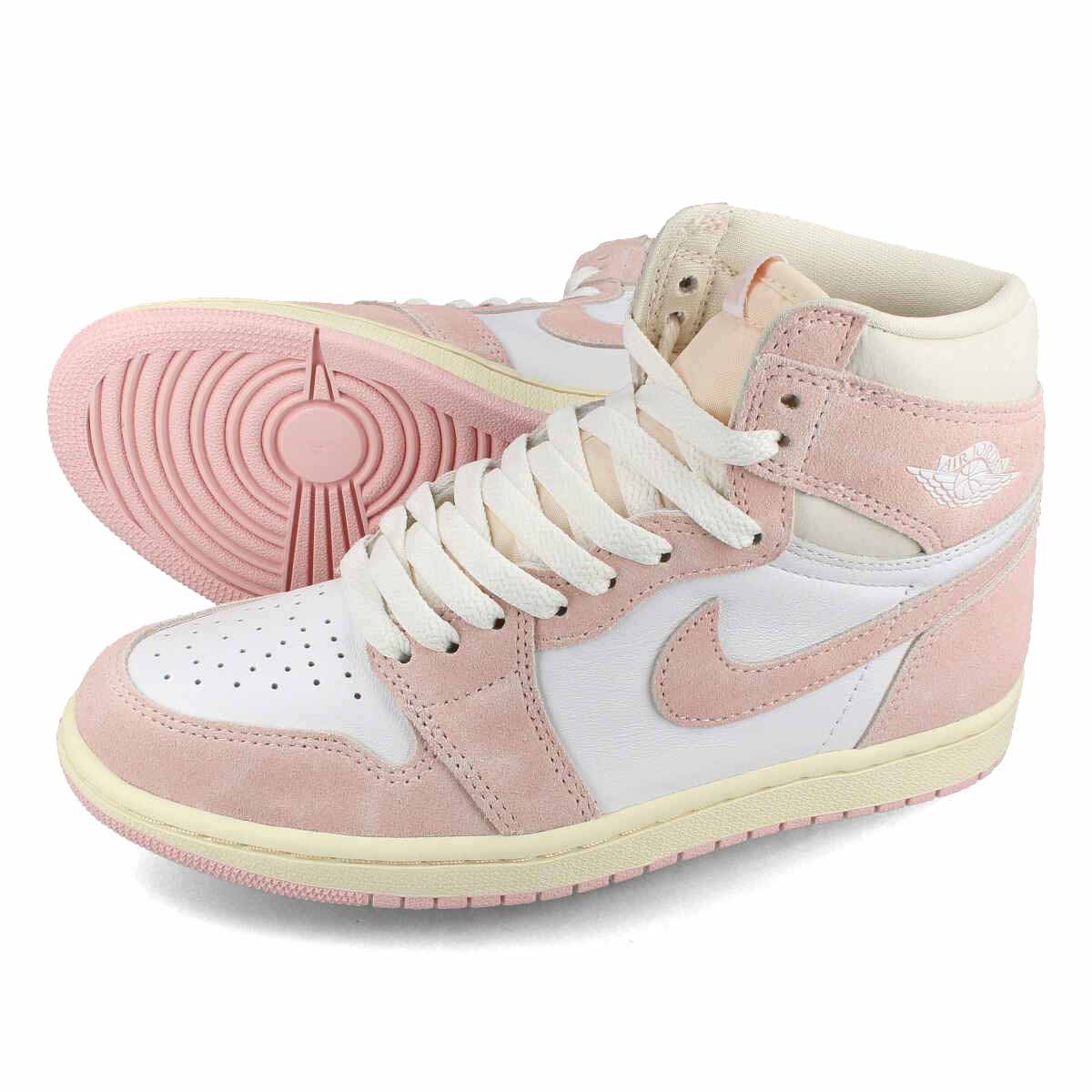 楽天LOWTEX PLUS15時迄のご注文で即日発送可 NIKE WMNS AIR JORDAN 1 RETRO HIGH OG ナイキ ウィメンズ エア ジョーダン 1 レトロ ハイ OG レディース ハイカット ATMOSPHERE/MUSLIN/SAIL/WHITE ピンク fd2596-600