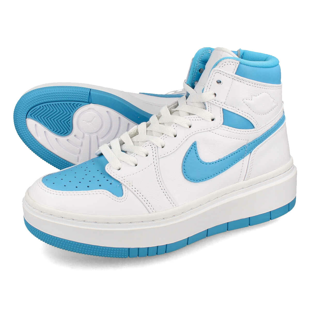 15時迄のご注文で即日発送可 NIKE WMNS AIR JORDAN 1 ELEVATE HIGH 【UNC】 ナイキ ウィメンズ エア ジョーダン 1 エレベート ハイ レディース スニーカー ハイカット WHITE/WHITE/DARK POWDER BLUE ホワイト DN3253-114 1