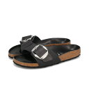 BIRKENSTOCK MADRID BIG BUCKLE OILED LEATHER 【NARROW】 ビルケンシュトック マドリッド ビッグバックル オイルドレザー ナローフィット レディース サンダル BLACK HEX ブラック BKS-1006523(4)