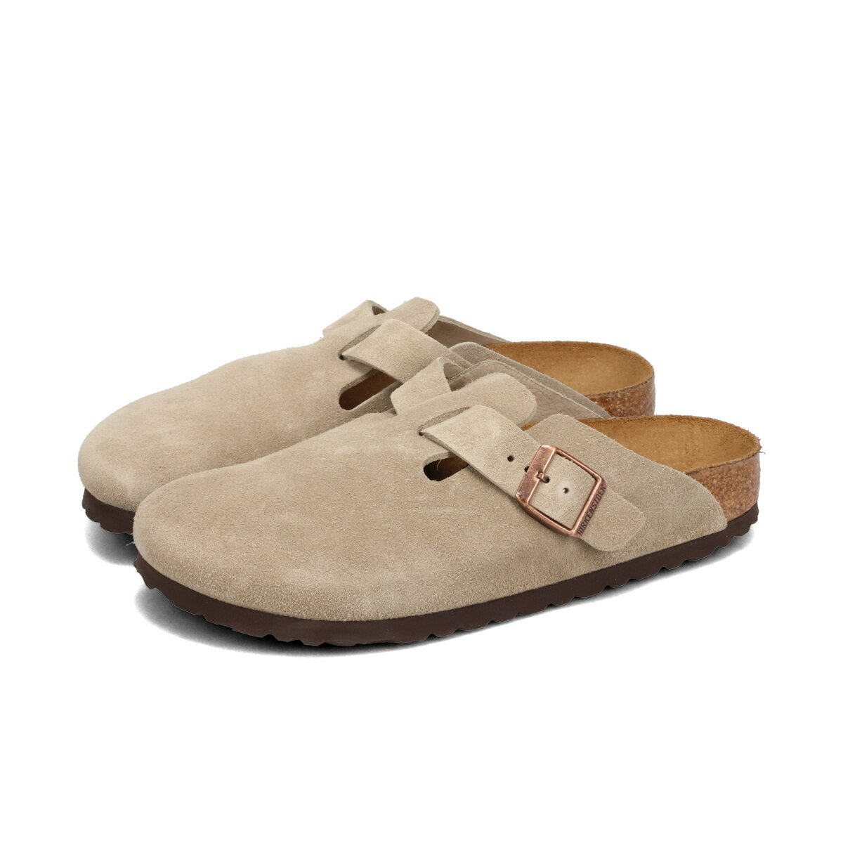 15̂ő BIRKENSTOCK BOSTON SUEDE LEATHER yNARROWz rPVgbN {Xg XG[hU[ i[tBbg fB[X T_ TAUPE x[W BKS-60463