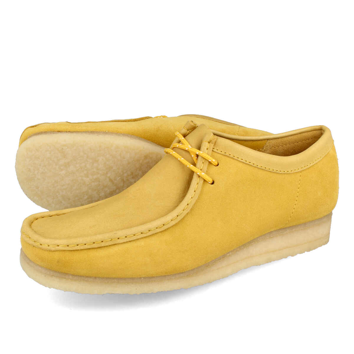 【お買い物マラソンSALE】 15時迄のご注文で即日発送可 CLARKS WALLABEE クラークス ワラビー YELLOW SUEDE 26154742