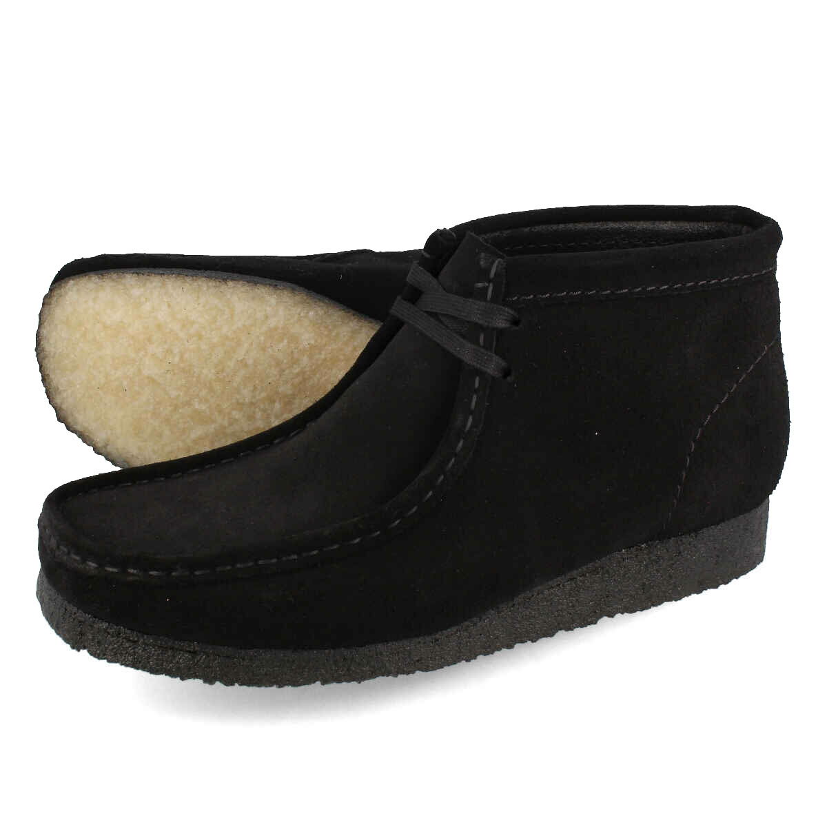 【プライスダウン】 15時迄のご注文で即日発送可 CLARKS WALLABEE BOOT クラークス ワラビー ブーツ メンズ カジュアル シューズ モカシン ブーツ BLACK SUEDE ブラック スエード 26155517