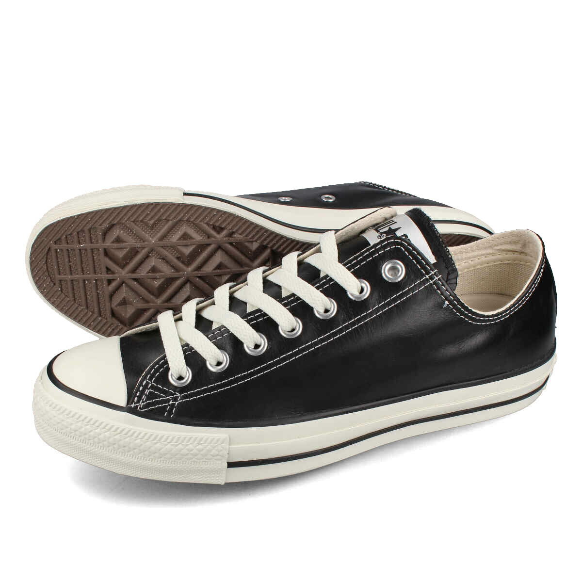 【プライスダウン】 15時迄のご注文で即日発送可 CONVERSE ALL STAR (R) OLIVE GREEN LEATHER OX コンバース オールスター (R) オリーブ グリーン レザー OX メンズ レディース ローカット BLACK ブラック 31309190