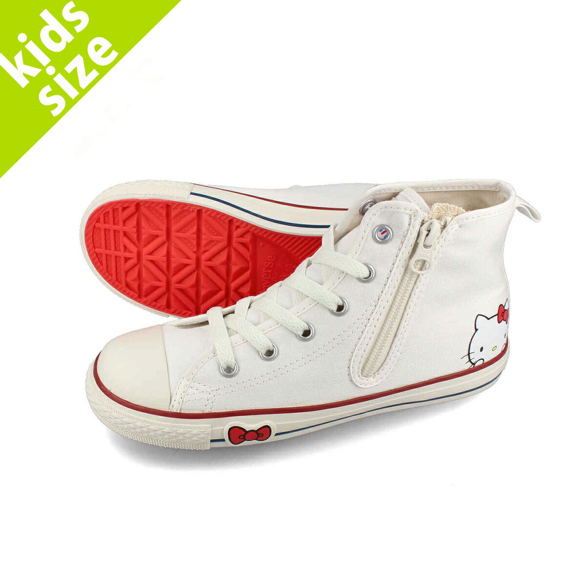 【プライスダウン】 15時迄のご注文で即日発送可 CONVERSE CHILD ALL STAR N HELLO KITTY Z HI コンバース チャイルド オールスター N ハローキティ Z ハイ 子ども ハイカット WHITE ホワイト 37302790のサムネイル