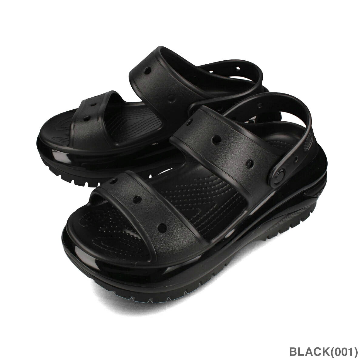 15時迄のご注文で即日発送可 CROCS MEGA CRUSH SANDAL クロックス メガ クラッシュ サンダル シューズ メンズ レディース BLACK WHITE BONE 3色展開 207989 2