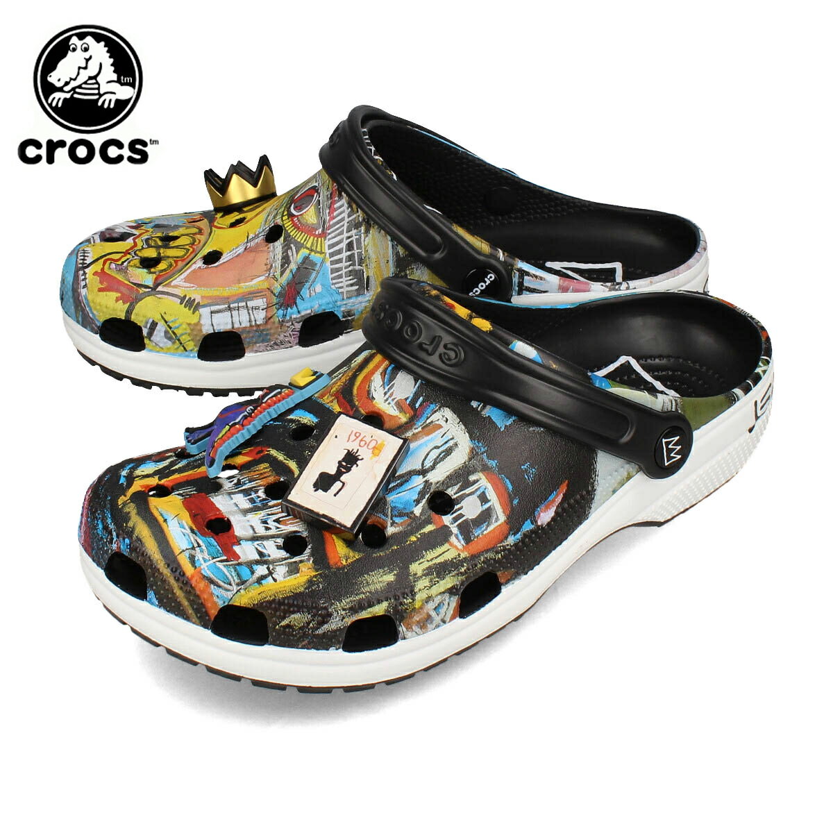 15時迄のご注文で即日発送可 CROCS BASQUIAT CLASSIC CLOG クロックス バスキア クラシック クロッグ メンズ レディース サンダル BLACK ブラック 209486-001