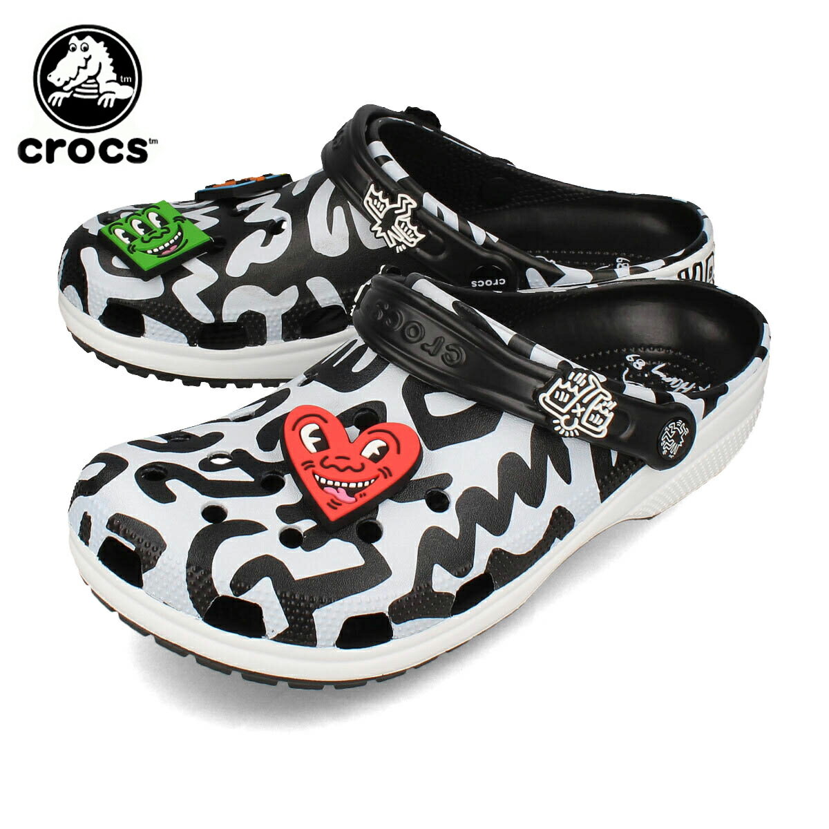 15時迄のご注文で即日発送可 CROCS HARING CLASSIC CLOG クロックス へリング クラシック クロッグ メンズ レディース サンダル BLACK ブラック 209488-001