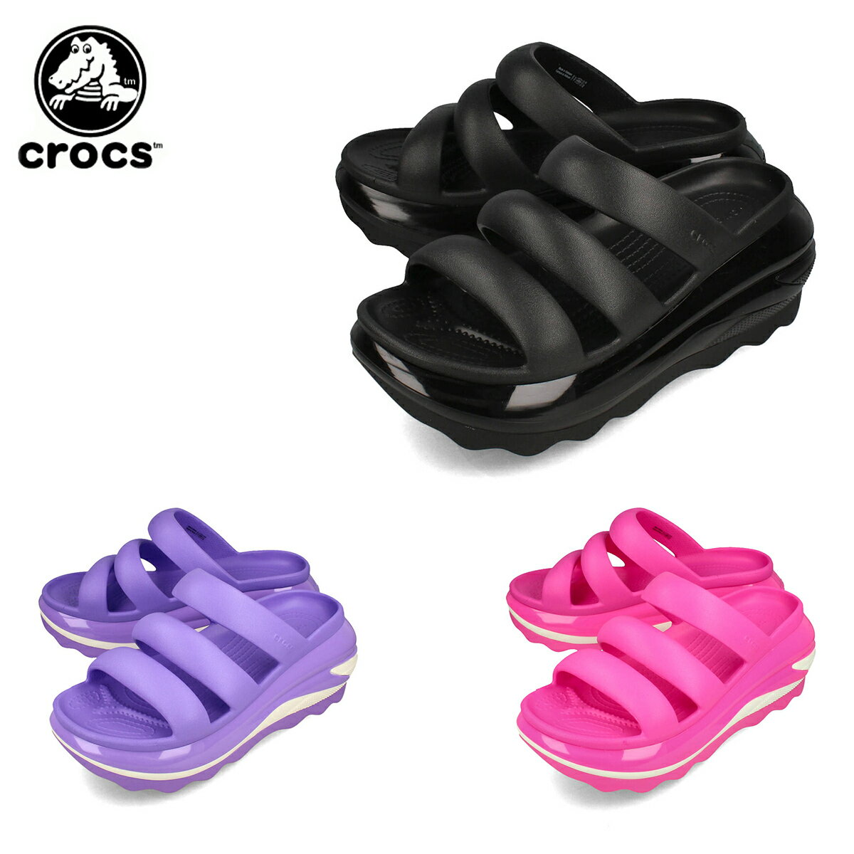 15時迄のご注文で即日発送可 CROCS MEGA CRUSH TRIPLE STRAP クロックス メガ クッシュ トリプル ストラップ メンズ レディース サンダル 209842 1