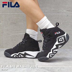 FILA MB MASHBURN フィラ MB マッシュバーン BLACK フィラスニーカー メンズ レディース ユニセックス バスケット シューズ バッシュ ハイカット ブラック 黒 定番モデル FHE102 001