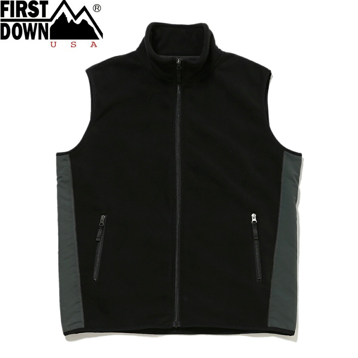  15時迄のご注文で即日発送可 FIRST DOWN MICRO FLEECE VEST ファーストダウン マイクロ フリース ベスト メンズ レディース アウター ベスト BLACK ブラック f542017-06