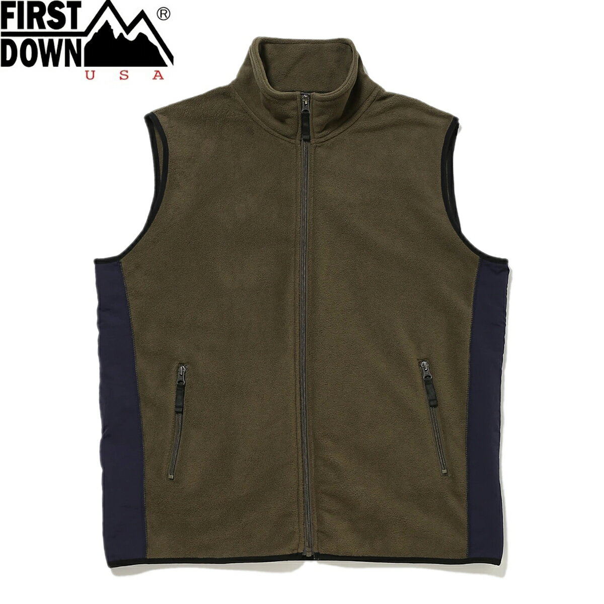 【プライスダウン】 15時迄のご注文で即日発送可 FIRST DOWN MICRO FLEECE VEST ファーストダウン マイクロ フリース ベスト メンズ レディース アウター ベスト GREEN グリーン f542017-52 1